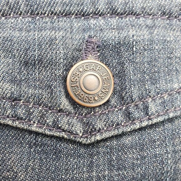 12 GAP JEANS DENIM BUTTON FLY FRONT JEAN SKIRT - Picture 5 of 10